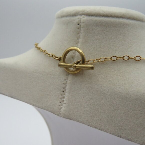 Cluster Pendant Necklace Gold Tone Chain Faceted Bead Charm Jewelry Statement - Picture 5 of 5